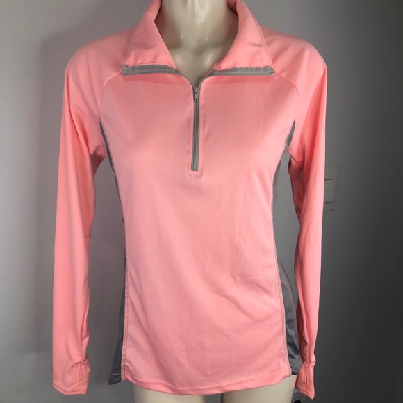 unbranded Tops - Athletic Wear peach + grey top w/ thumb slot M